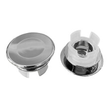 Kryt přepadu z nerezové oceli, univerzální 22 mm, montáž bez nářadí, stříbrný (6 velikostí), kompatibilní s koupelnovým a kuchyňským