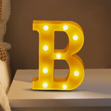 Enseigne lumineuse LED Marquee 26 lettres B, chiffres et lettres lumineux blanc chaud pour fêtes, anniversaires, etc. Fonctionne sur piles.
