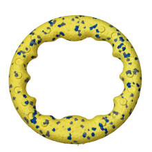 Unzerstörbares Zahnschleifspielzeug, Popcornball-Ring für Hunde, gegen Langeweile und für die Zahngesundheit bei aggressiven Kauern (Gelb, S)