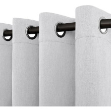 Linen Look Blackout Curtains 63" Grommet, Thermal Insulated, Darkening, Set of 2 Panels, Greyish White