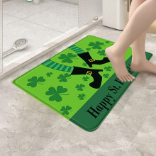 Felpudo antideslizante lavable para el Día de San Patricio, para interiores y exteriores. Alfombra de bienvenida para baño, cocina y suelo. Base de