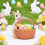 Easter Creative Basket Resin Decorative Ornament 7