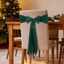 Adornos navideños para sillas con lazos, bandas y cintas para sujetar sillas para bodas, banquetes y fiestas (funda para silla no incluida).