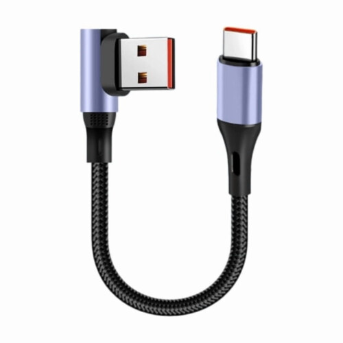 Συμπαγές καλώδιο γρήγορης φόρτισης USB σε Type C, κοντό πλεγμένο νάιλον καλώδιο