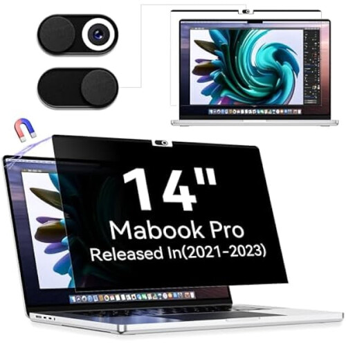 Μαγνητική προστασία οθόνης συμβατή με MacBook Pro 14 ιντσών (2021–2024, M1/M2), αφαιρούμενο