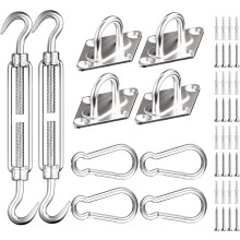 Kit de fixation pour voile d'ombrage 6 pouces, robuste, en acier inoxydable 304, pour installation de structures triangulaires et rectangulaires en