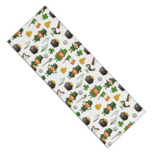 Camino de mesa con diseño de arpas y el Día de San Patricio, decoración para mesa de comedor o cocina, ideal para fiestas en casa. 33 x 91 cm.
