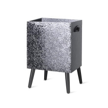 Poubelle rectangulaire en bois de 5 gallons (19 litres) pour bureau, salle de bain, chambre, dortoir, bureau, salon – Noire