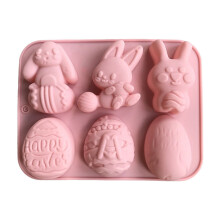 Easter Silicone Mold for Chocolate Bunny Egg Mold Baking Pan for Easter Party Hot Chocolate Bombs Fondant Candy Jelly Dome Cake Topper Making