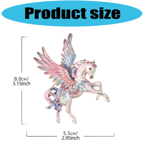 Broche Cheval Volant – Imitation Émail, Alliage, 8 x 5,5 cm 2