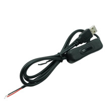 5V USB-Stecker (2-polig, 2-adrig) Ladekabel mit Stecker, DIY-Anschlusskabel (1 m/1,5 m Kabellänge), Ein-/Ausschalterkabel
