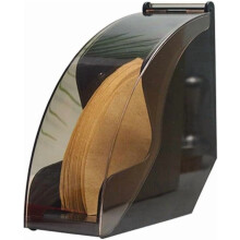 Porte-filtre à café en bois et acrylique avec couvercle, boîte de rangement anti-poussière (13,3 x 12,5 x 7,3 cm), compatible avec les machines