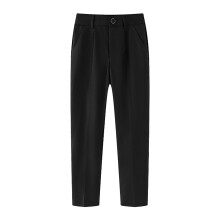Boys Dress Pants, Straight Leg Formal Trousers for School & Casual Wear – Black, Size 11-12 Years