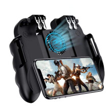 Controlador de juegos móvil con 4 gatillos y ventilador de refrigeración para [operación con 6 dedos] Gamepad Controlador móvil con gatillos para