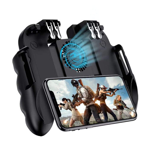 Controller per giochi mobili con 4 grilletti e ventola di raffreddamento per [funzionamento a 6 dita] Gamepad Controller per dispositivi mobili con