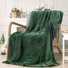 Super Soft Fleece Throw Blanket, Washable Lightweight for Couch/Sofa/Bed/Office, All-Season Warm Plush, Green 50"60"