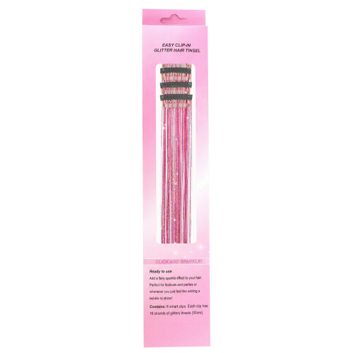 12 stk. glitter clip-in hårextensions 20 tommer 1