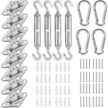Kit de fixation pour stores occultants (40 pièces) – Rétractable 4,45"-7", acier inoxydable 304, compatible avec les voiles d'ombrage