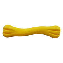 Jolly Bones 3er-Pack Hundespielzeug aus Naturkautschuk, gelb, klein (15 cm)