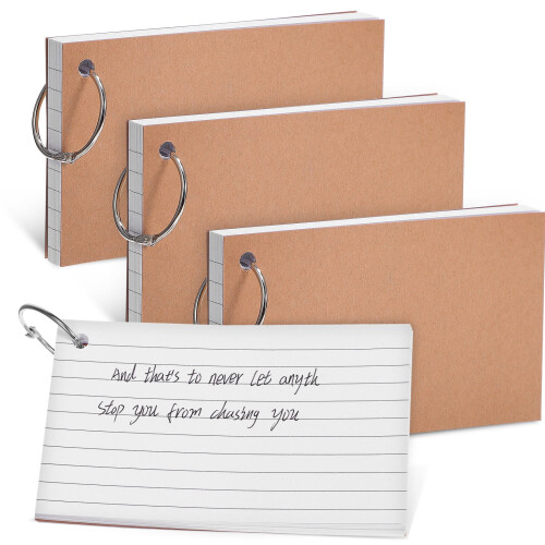 4 Pcs Index Cards With Holes Paper Note Cards For Studying Compact