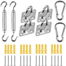 Kit de fixation robuste pour auvents triangulaires, carrés et rectangulaires – Quincaillerie en acier inoxydable (M5-4x2x2), compatible avec