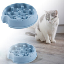 Ciotola per alimentazione lenta per cani e gatti, grande, in ceramica, rialzata