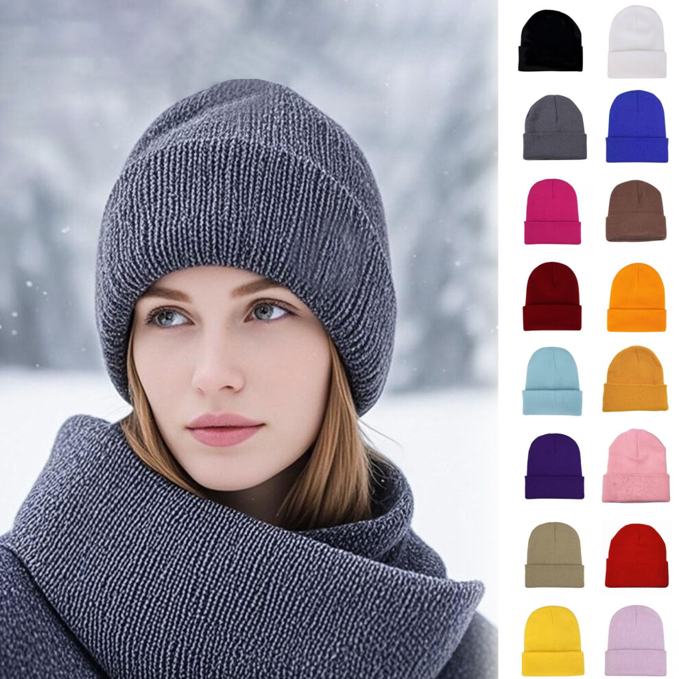 Unisex Ribbed Knit Beanie, Four Seasons Casual Hat for Men Women Teens, Acrylic Blend Brown L-image-OPC-PRTZXTS-NEW