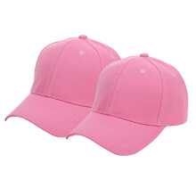 Conjunto de 2 Bonés de Beisebol Unissex de Cor Sólida - Chapéu de Sol Casual para Homens e Mulheres, Rosa Pink, Tamanho Único