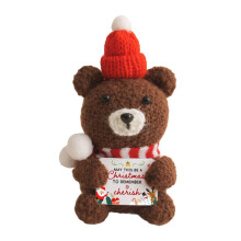 Mini Crocheted Snowman Doll with Motivational Card