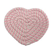 Valentine's Day Heart-Shaped Placemats & Coasters, Handmade Braided Table Decor for Wedding/Anniversary Party