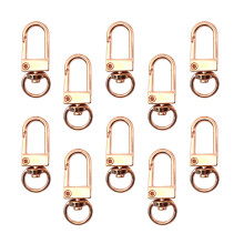 Conjunto de 10 peças de fechos giratórios tipo lagosta, fechos de gancho de metal para chaveiros, acessórios de ferragens para confecção de