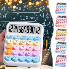 Eenvoudige bureaurekenmachine voor kinderen, 15 x 11 cm, 12-cijferig LCD-scherm, wetenschappelijke rekenmachine voor kantoor/thuis/school –