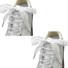 1 Pair Elegant Lace Shoelaces for Women and Girls Casual Shoes Sneakers 3CM Wide Flat Laces Shoestrings Replacement
