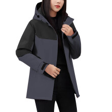 Giacca da donna a maniche lunghe con cerniera e cappuccio, a blocchi di colore, antivento, impermeabile, foderata in pile, calda e ideale per le