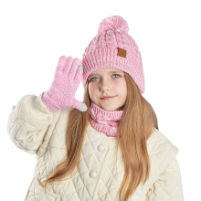 Adorable Cartoon 3-Piece Set: Hat, Scarf & Gloves for Kids 3-10 – Fleece-Lined, Warm, Skin-Friendly, One Size
