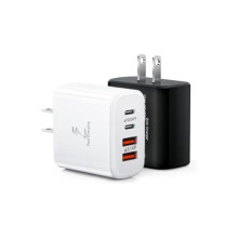 40W USB-C Charger 2-Pack, 4-Port PD+QC Power Adapter for iPhone 16/15/14/13/12/11/Pro Max & Samsung Galaxy, compatible with