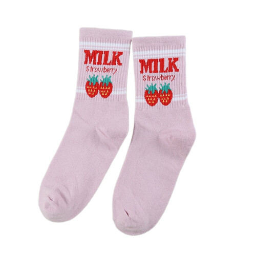 Κάλτσες Kawaii με φράουλα και γάλα Γυναικείες Unisex2Ζεύγη 2