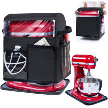 Housse pour robot pâtissier avec base coulissante amovible, compatible avec les robots KitchenAid 4,5/5 L – Sac de rangement avec poches pour