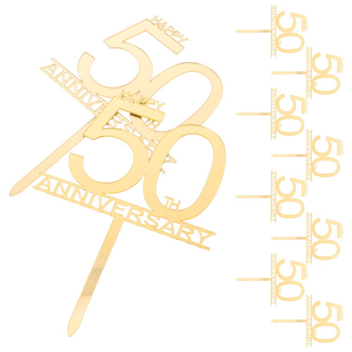 Χρυσό ακρυλικό διακοσμητικό τούρτας για την 50ή επέτειο 2