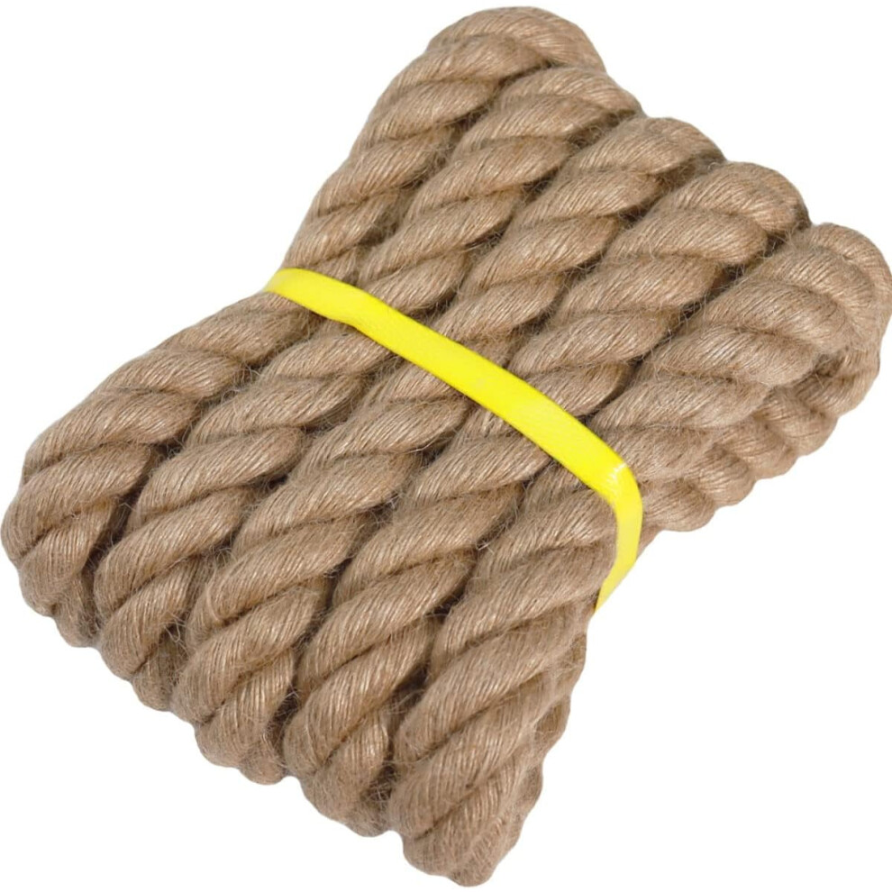 Twisted Manila Rope Jute Rope (1.5 Inch X 10 Feet) Natural Thick Hemp Rope For Docks, Railings, Climbing, Landscaping, Decorating 9422877811090