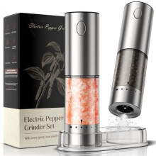 Rechargeable Electric Salt & Pepper Grinder Set – 6 Adjustable Coarseness, Large Capacity, Compatible with Kitchen Appliances & Gifts