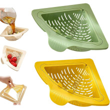 Triangular Collapsible Magnetic Drain Basket for Sink – Twist-Open Bottom Strainer, Compatible with Standard Kitchen Sinks