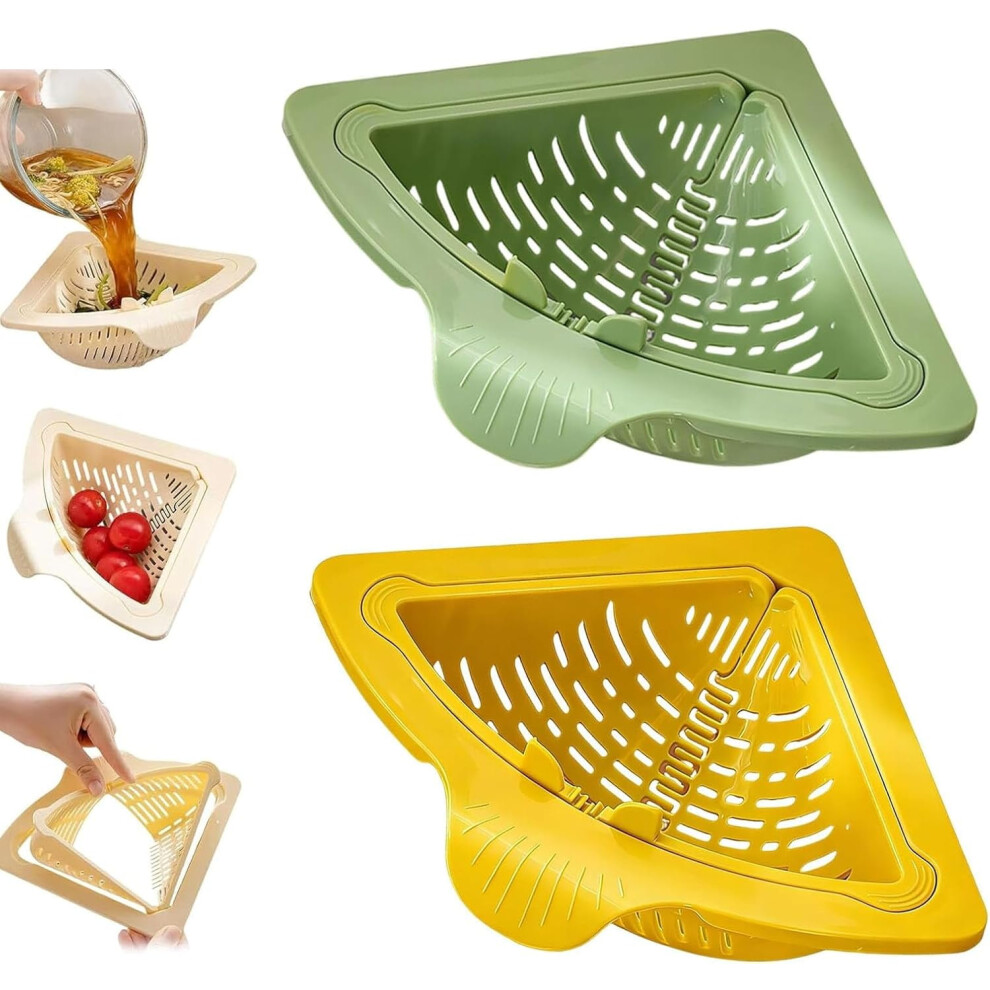 Triangular Collapsible Magnetic Drain Basket For Sink Â Twist-Open Bottom Strainer, Compatible With Standard Kitchen Sinks 9422877811809