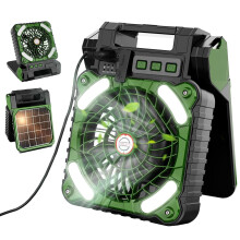 Soldriven fläktlampa, bärbar utomhusfläkt med USB-laddning, energibesparande kylfläkt för camping, fiske och uteplatsanvändning, grön, av