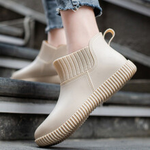 Women's Rain BOOTS Fashionable Low Cut Rubber Boots Non Outdoor Work Shoes All Season Comfortable Casual Wear Lightweight Portable Garden Shoes