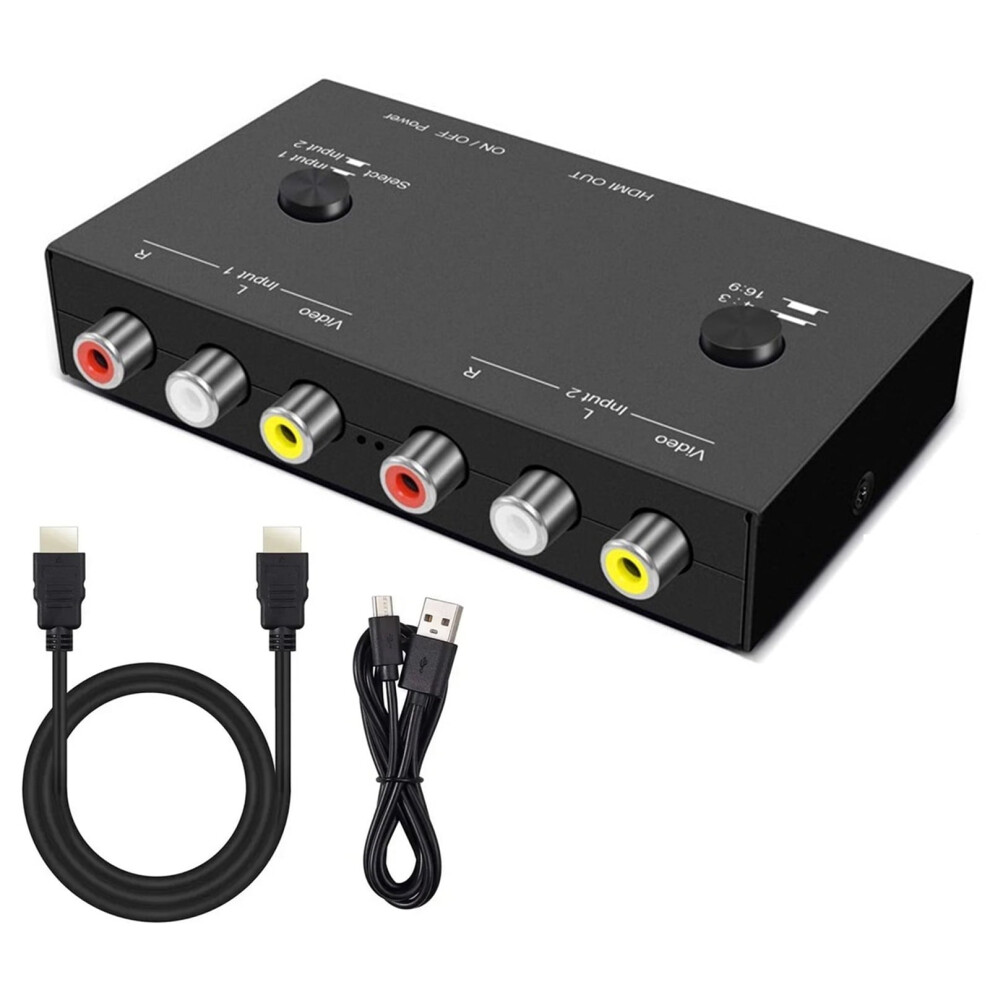 2-Port Av To Hdmi Converter - Dual Rca 1080P Output For Hdtv 9422877319947