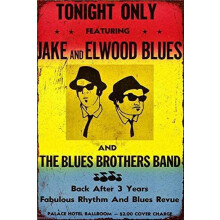 Plaque en métal Blues Brothers Band, affiche vintage rétro pour pub, maison et café, 20 x 30 cm