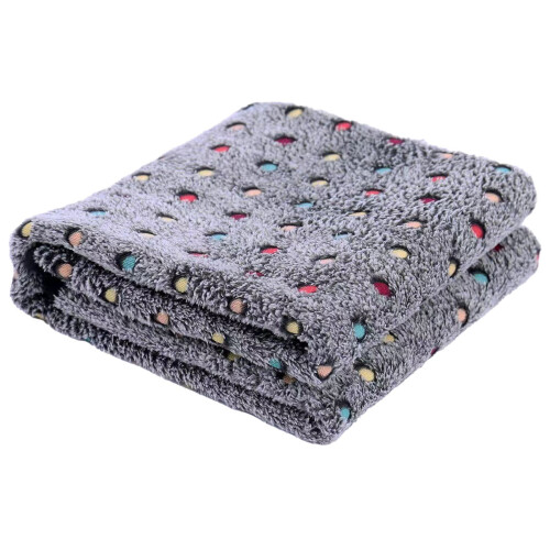 Manta para animais de estimação em fleece coral com estampa de bolinhas, 76 x 102 cm (30 x 40 polegadas)