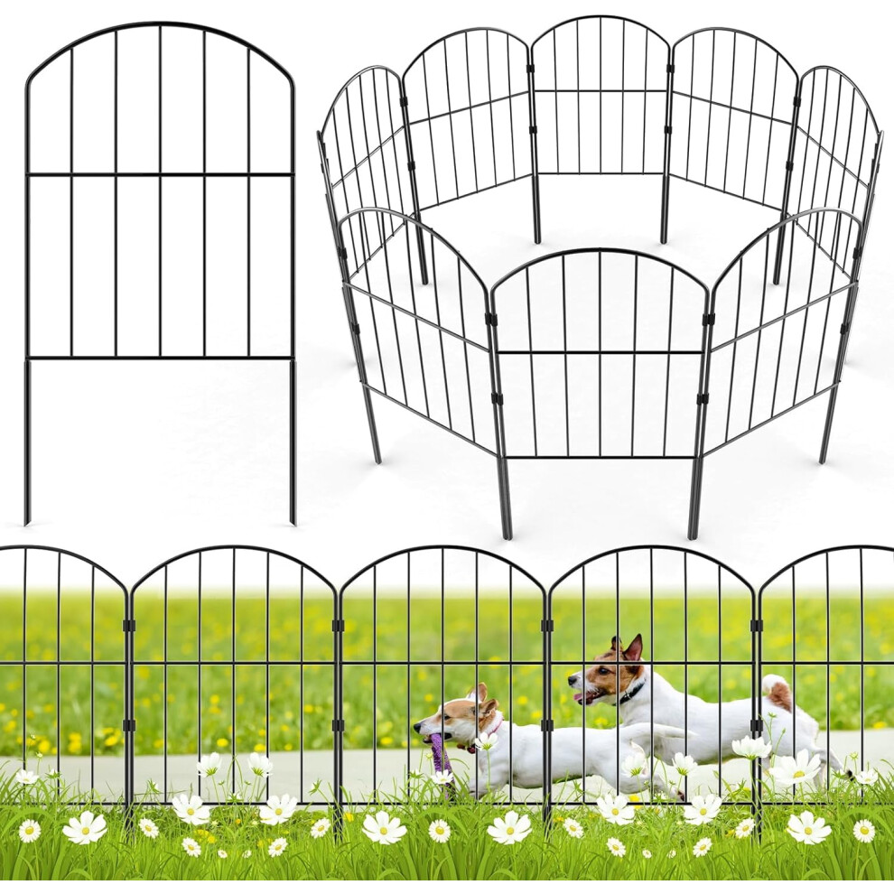 Decorative Garden Fence 10 Panels (10.5Ft L X 24In H), Rustproof Metal Wire Border, Animal Barrier & Flower Edging For Patio/Yard Â Arched 9027700963696