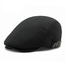 Beretă reglabilă din lână cu bor, stil retro, unisex, moale și ușoară, pentru un look vintage clasic la modă, negru